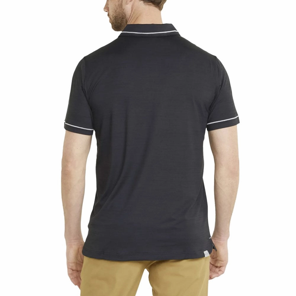 Soft Jersey Fabric Puma Cloudspun Monarch Golf Shirt - Puma Black Heather/ High Rise