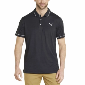 Puma Cloudspun Monarch Golf Shirt - Puma Black Heather/ High Rise Everyday Basic
