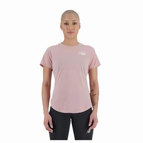 Summer Style NEW BALANCE WOMENS GRAPHIC ACCELERATE SS TOP- PINK