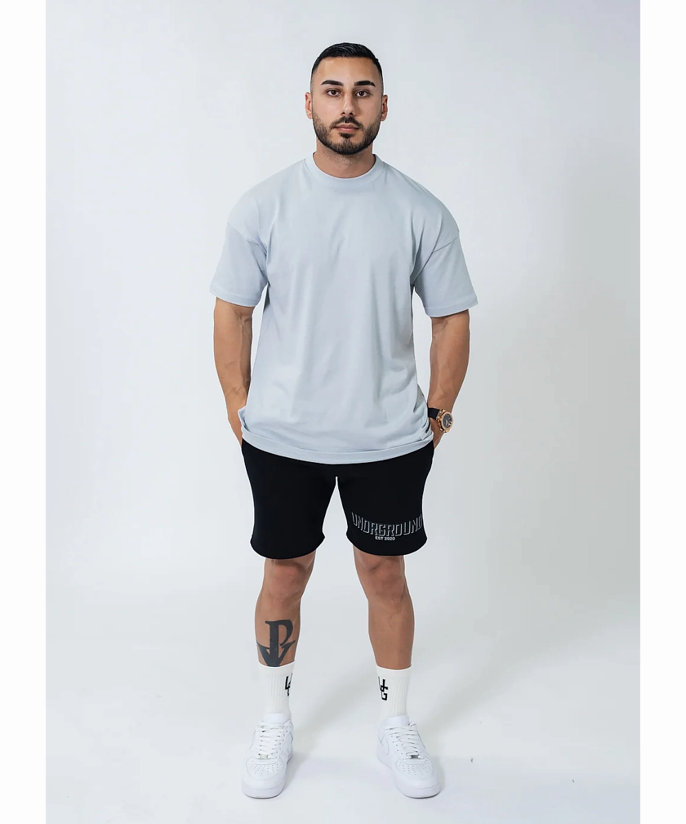 UNDRGROUND Double Print Box Fit Tee (Powder Blue) AntiStaticMaterial
