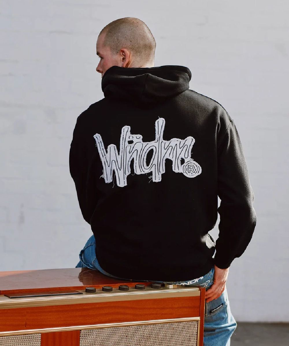 ZeroWaste Production WNDRR Frayed Hood Sweat (Black)