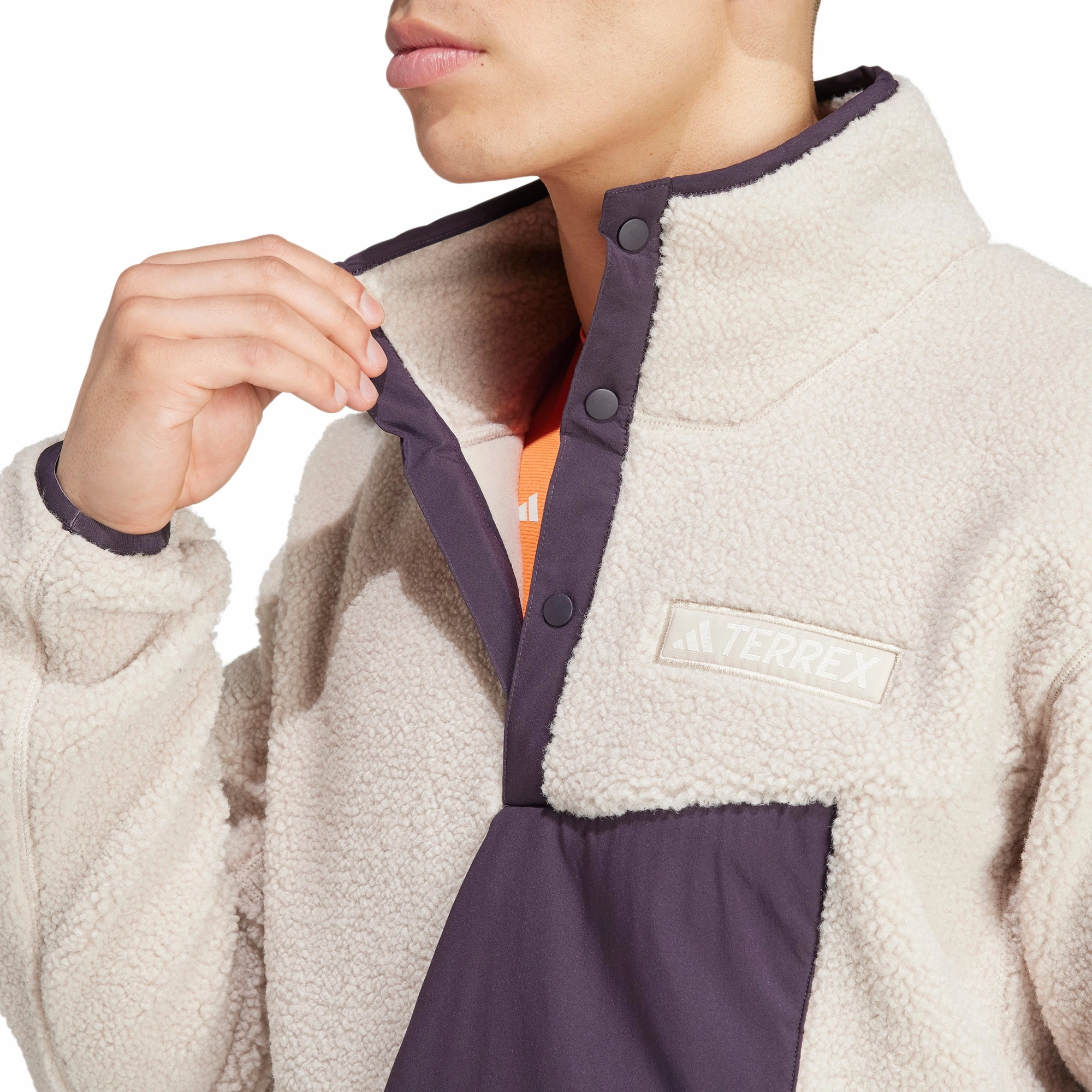 Lightweight insulation Lightweight Design adidas Terrex Xploric High Pile Fleece Mens Sweatshirt - Beige