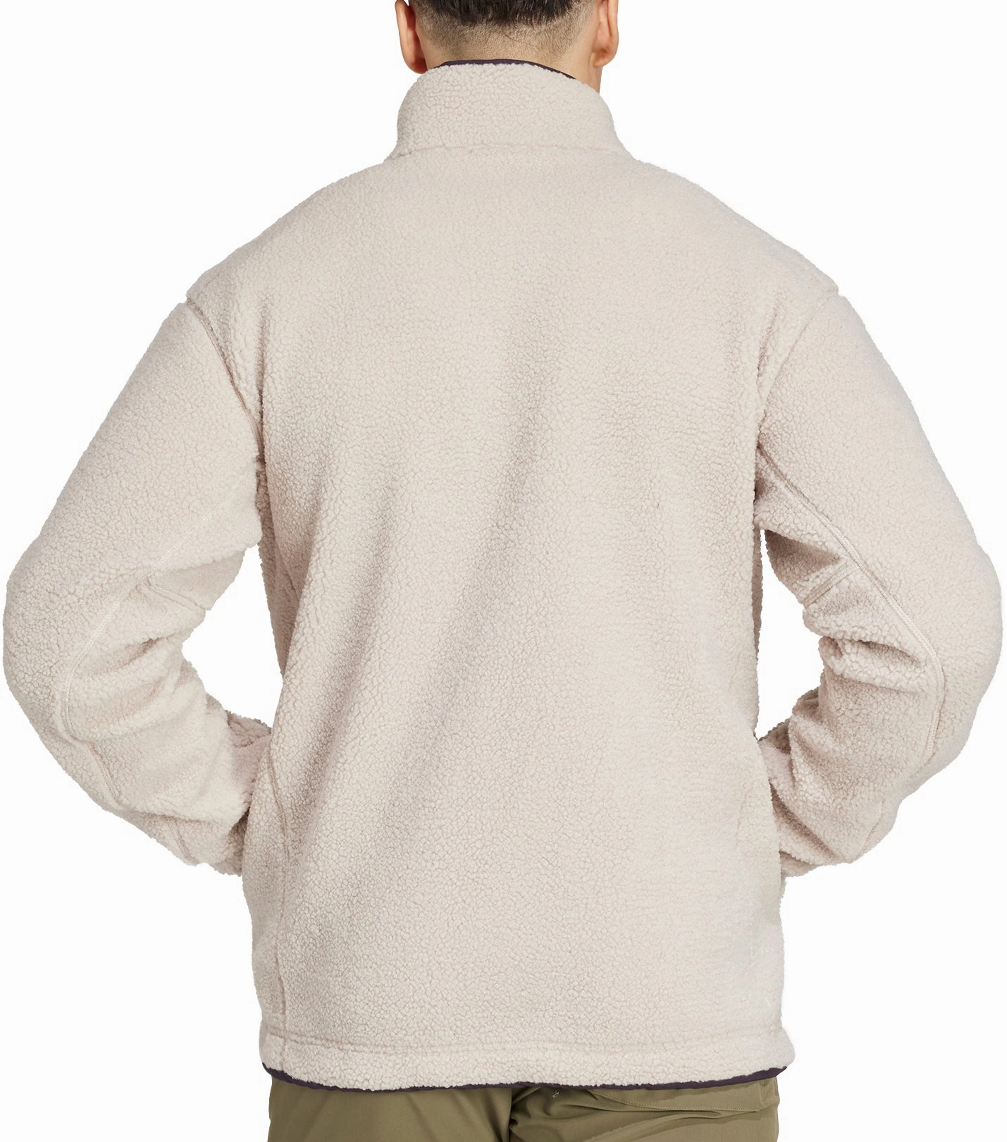 adidas Terrex Xploric High Pile Fleece Mens Sweatshirt - Beige Convertible styles Taped Seam Waterproofing