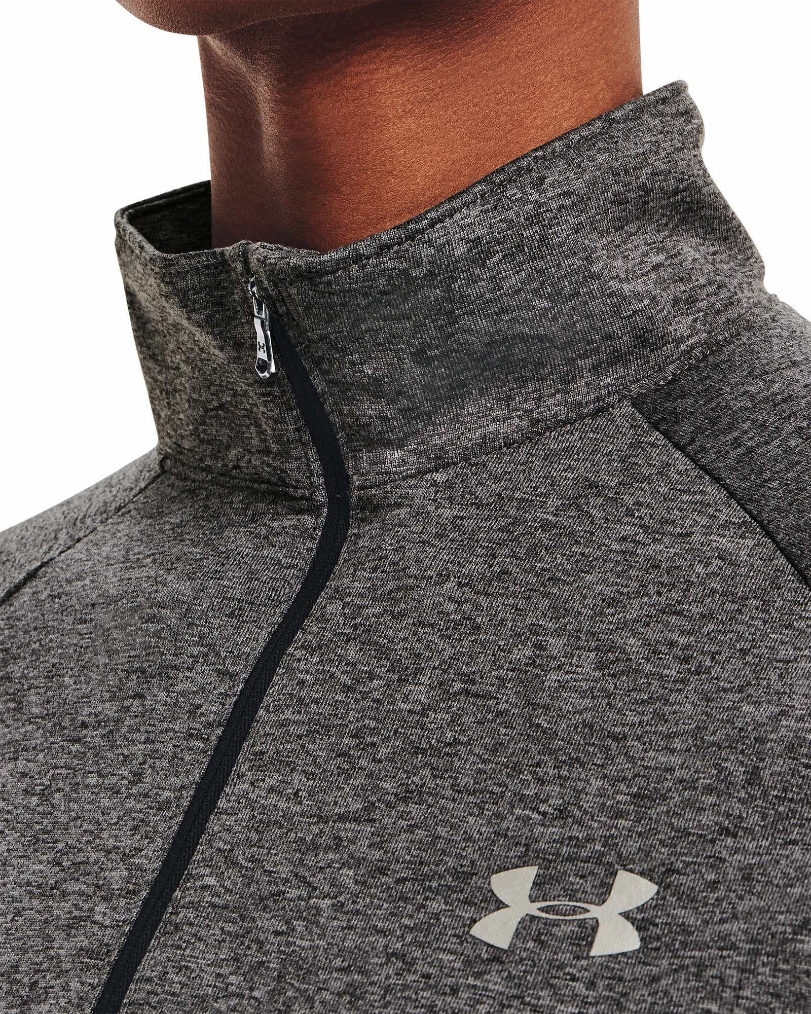 Under Armour Tech Half Zip Long Sleeve Womens Training Top - Grey NoSlipWaistband