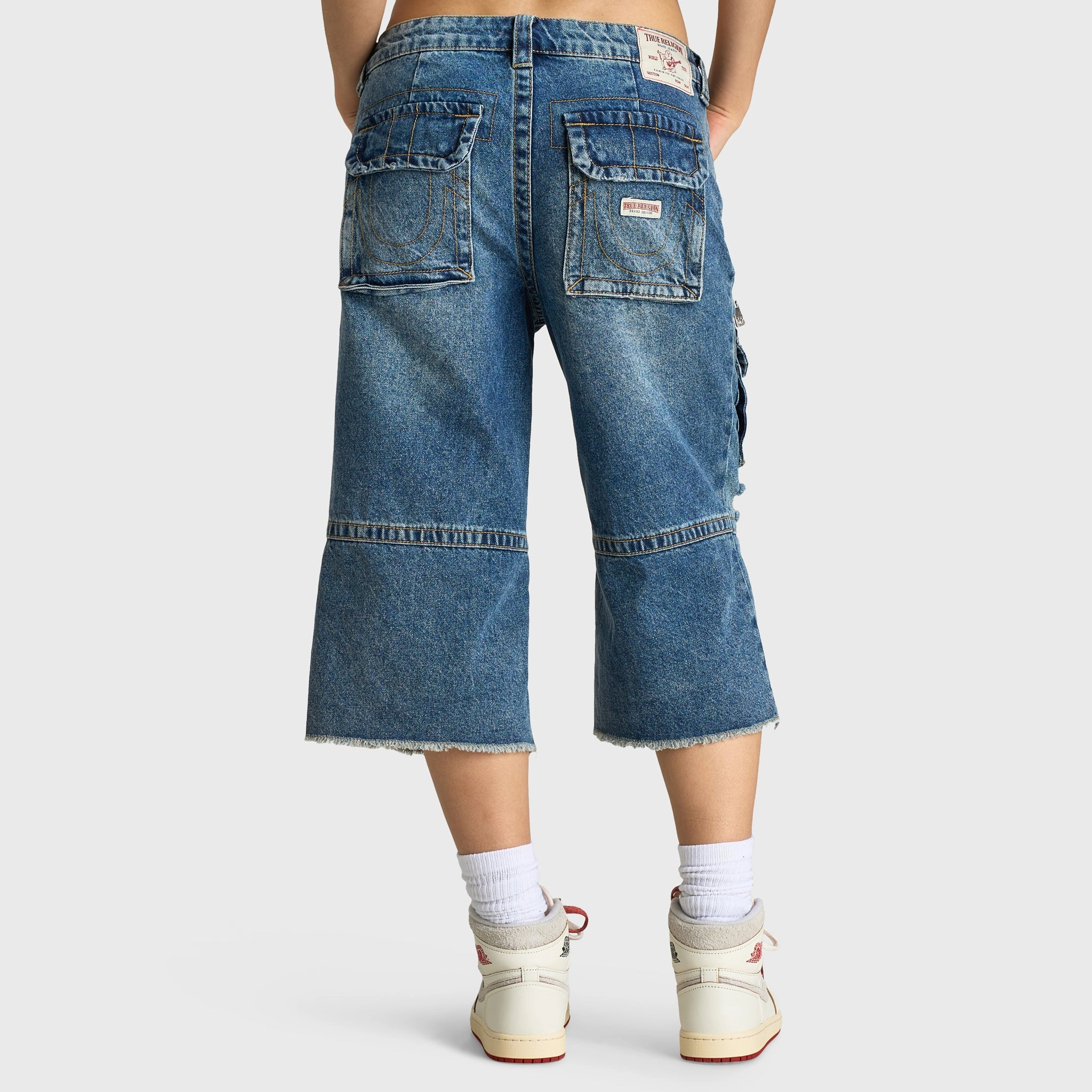 Flexible Waistband Flex Fit True Religion Women's bobbie Baggy Cargo Capris / Easy Hazel