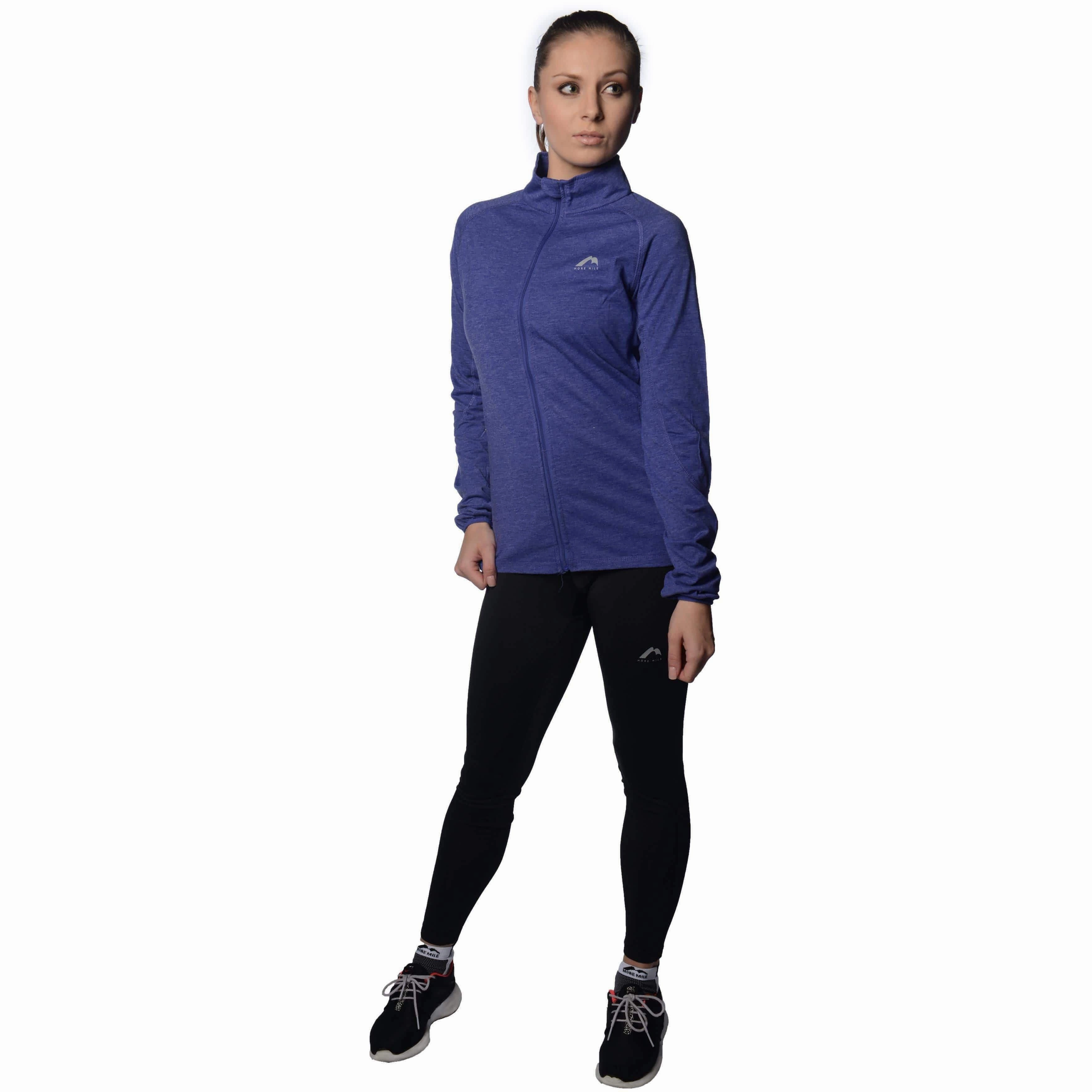 More Mile Marl Womens Training Tights - Black Friction Free Internal Lining OdorBlocking Antimicrobial Finish
