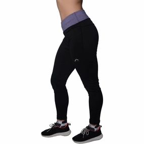 More Mile Marl Womens Training Tights - Black Lightweight Compression Design
