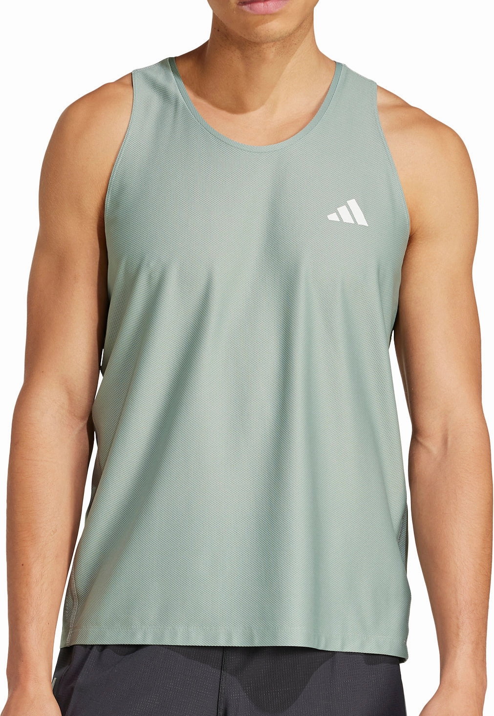 adidas Own The Run Mens Running Vest - Green Sunny day outfit