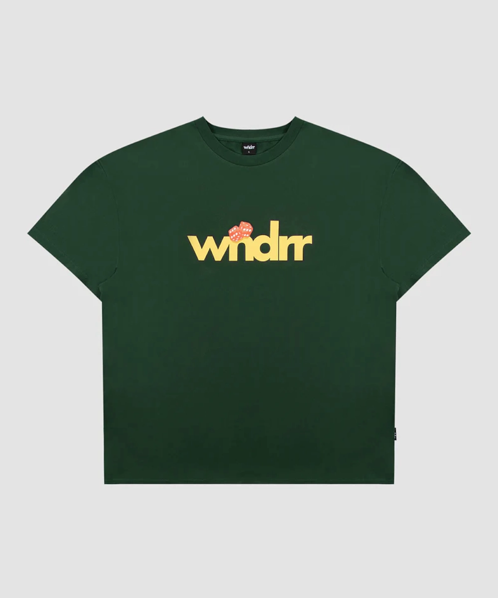WNDRR High Roll Box Fit Tee (Forest Green) Cyber Core Lightweight Fabric