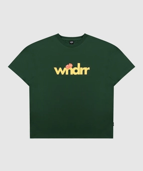 WNDRR High Roll Box Fit Tee (Forest Green) Cyber Core Lightweight Fabric