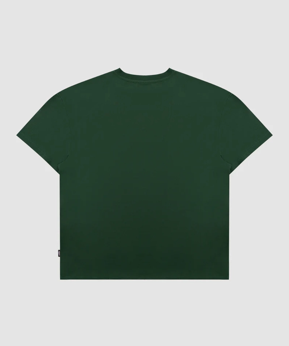 Relax Vibe Zipper Closure WNDRR High Roll Box Fit Tee (Forest Green)