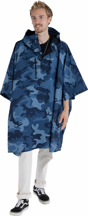 Comfy Street Piece Flex Fit Fabric Dryrobe Waterproof Poncho - Blue