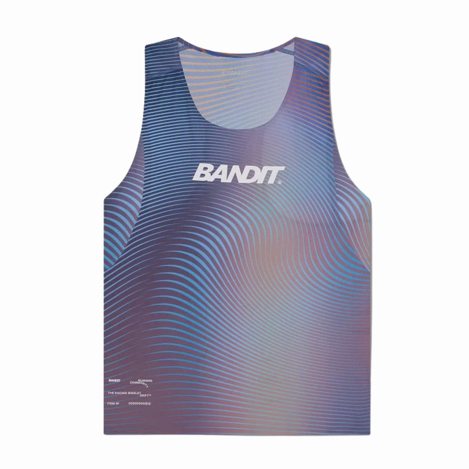 Hypoallergenic Fibers Men's Drift Mirage Racing Singlet Gradient Deep Peri Blue / Rust