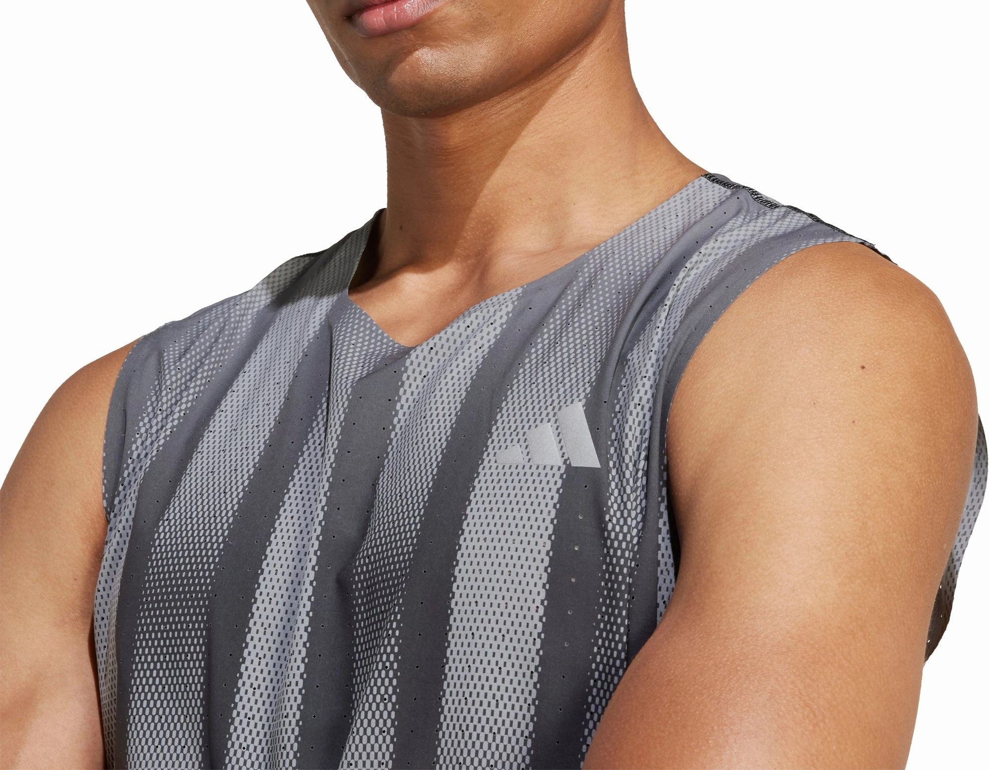 Snag Resistant Fabric wrinkle - resistant clothing adidas Adizero Pro Mens Running Vest - Grey