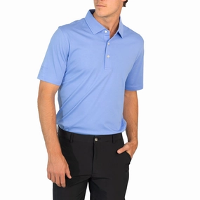 Office To Outing SnagResistant Weave Glenmuir Tain Mercerised Cotton Golf Polo Shirt - Light Blue