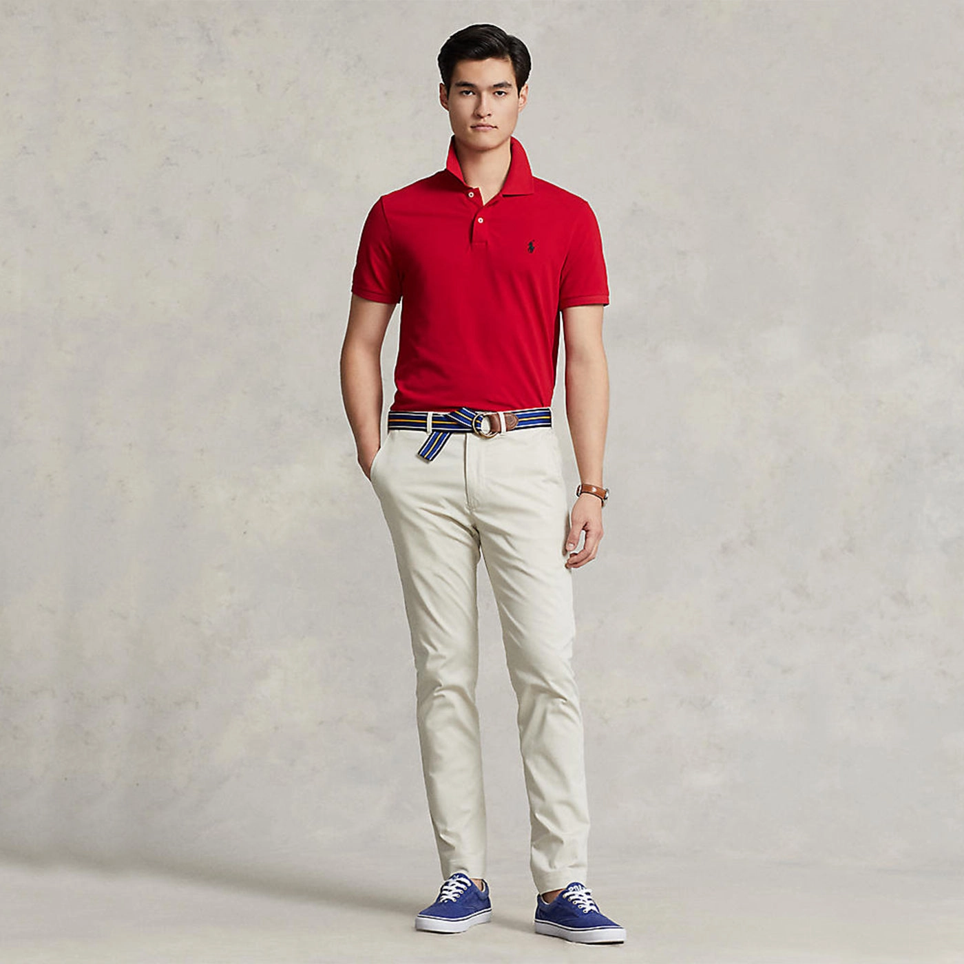 Soft Collar Construction Polo Performance Ralph Lauren Cotton Pique Polo - RL Red