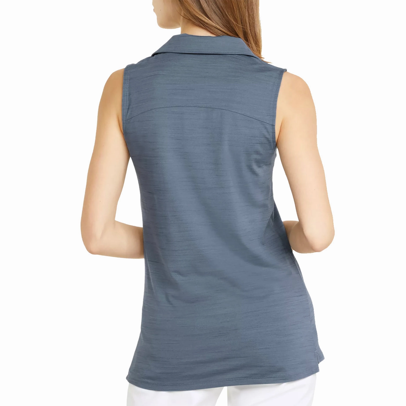 Puma Women's CLOUDSPUN Coast Sleeveless Golf Polo - Evening Sky Heather Breathable Airflow Channels Athletic Comfort