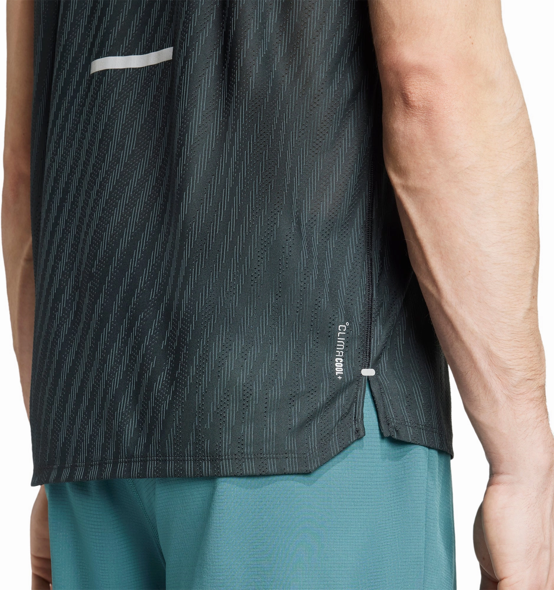 Fray Resistant Trim adidas ADI365 ClimaCool  Mens Running Vest - Black