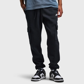 NonSlip Waistband Nike Club Fleece Cargo Pants Black / Black - White
