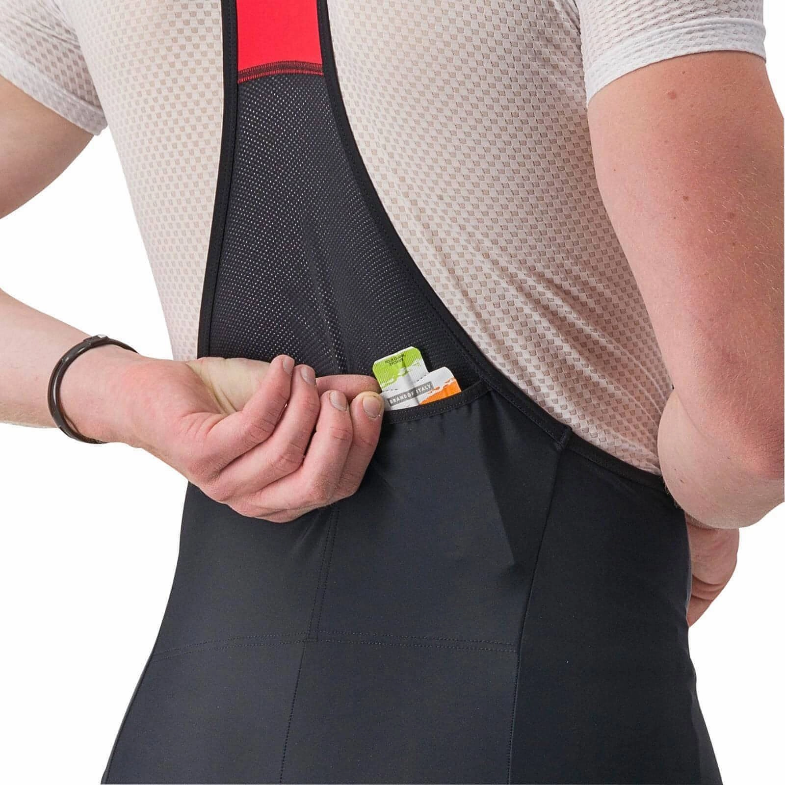 Castelli Unlimited Cargo Mens Cycling Bib Shorts - Black Hypoallergenic Textile