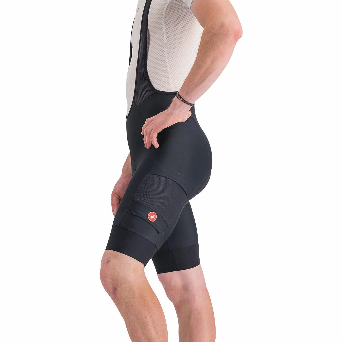City Look Durable Weave Castelli Unlimited Cargo Mens Cycling Bib Shorts - Black