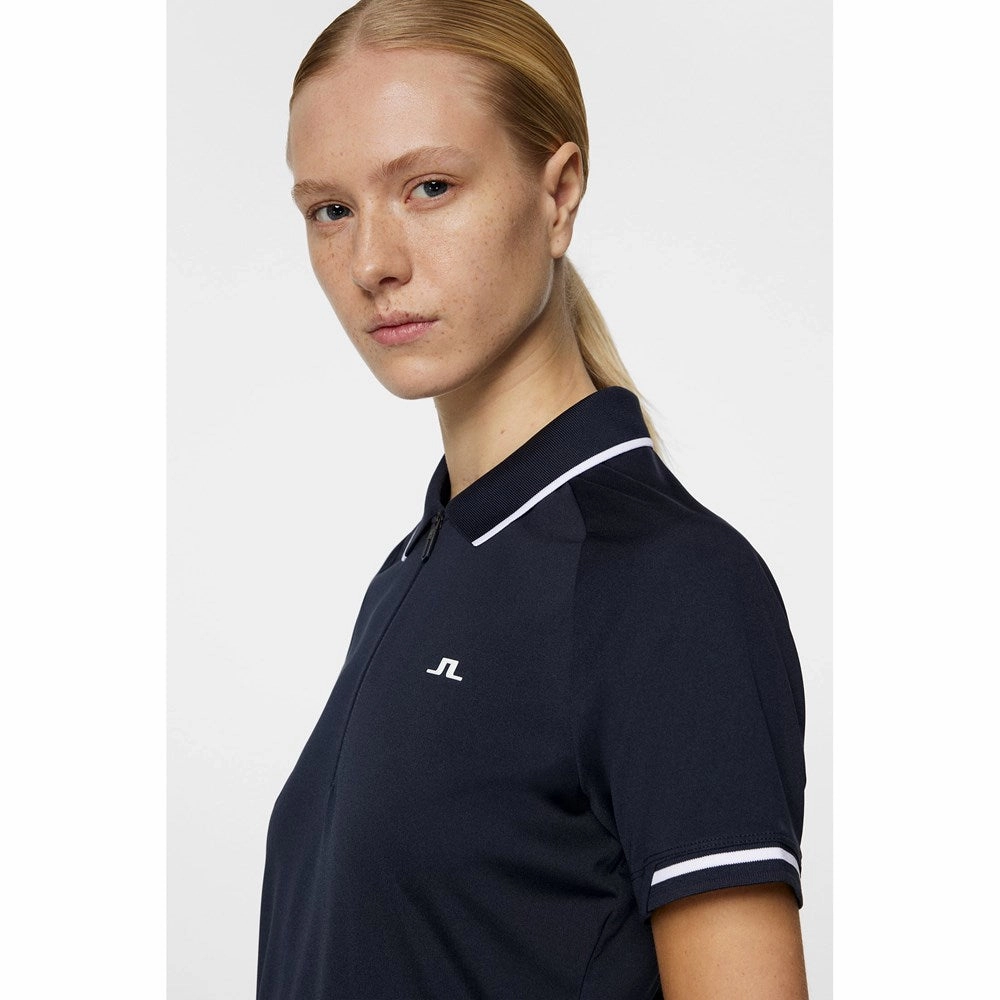 J.Lindeberg Women's Lee Golf Polo Shirt - JL Navy Tri Blend Composition
