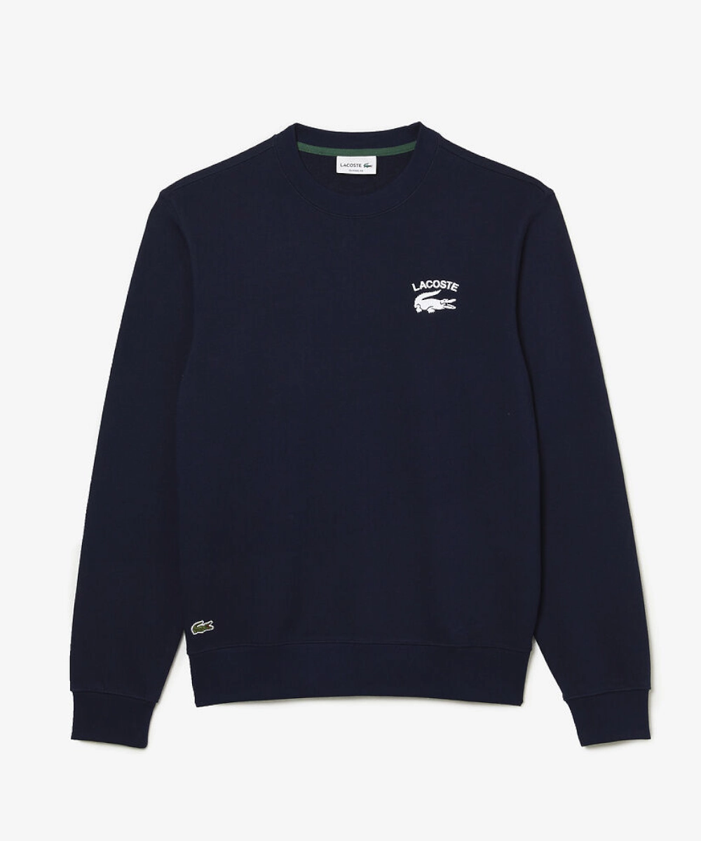 Breathable Lamination Lacoste Soft Branding Crew Neck Sweater (Navy)