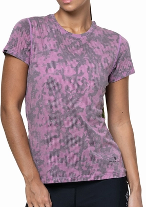 Ronhill Tech Golden Hour Short Sleeve Womens Running Top - Purple Snag Resistant Surface