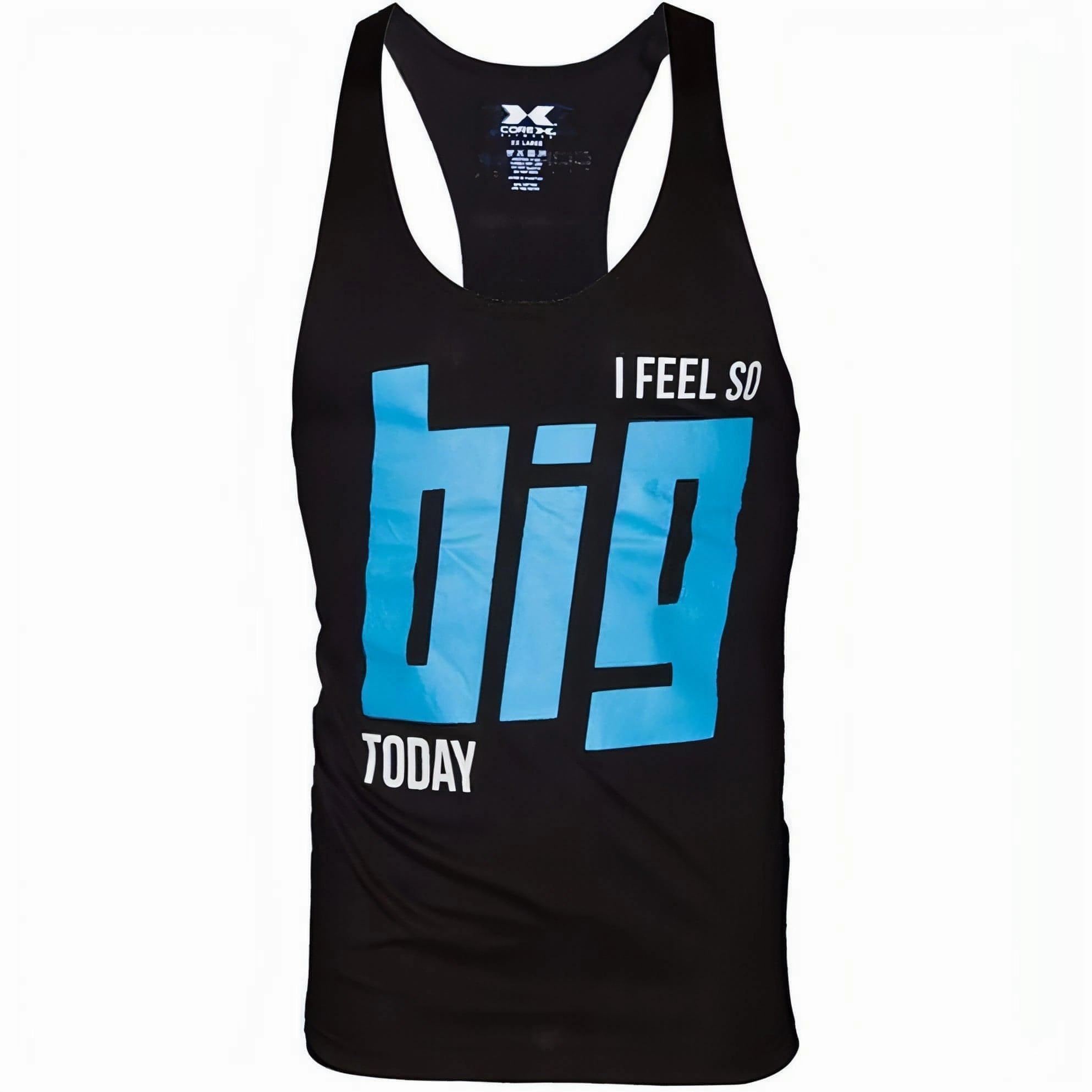 Sun Protection Fabric Peace Flow CoreX Fitness I Feel So Big Today Stringer Mens Training Vest - Black