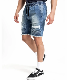 Henleys Blake Moto Denim Short (Blue Blast) Windproof Outer Layer Feather Glow