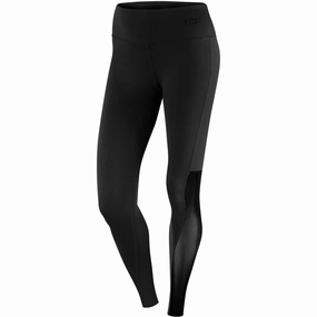 TCA Pro Performance MeshLuxe Womens Long Running Tights - Black single Low-waisted-cut
