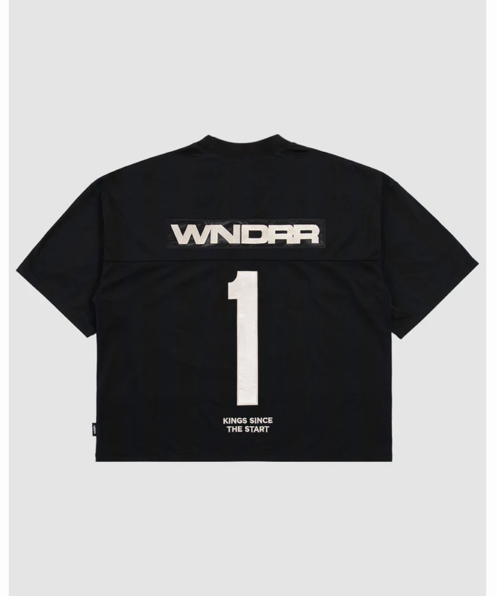 WNDRR Starter Quarterback Jersey (Black) Thick Fiber OrganicCotton
