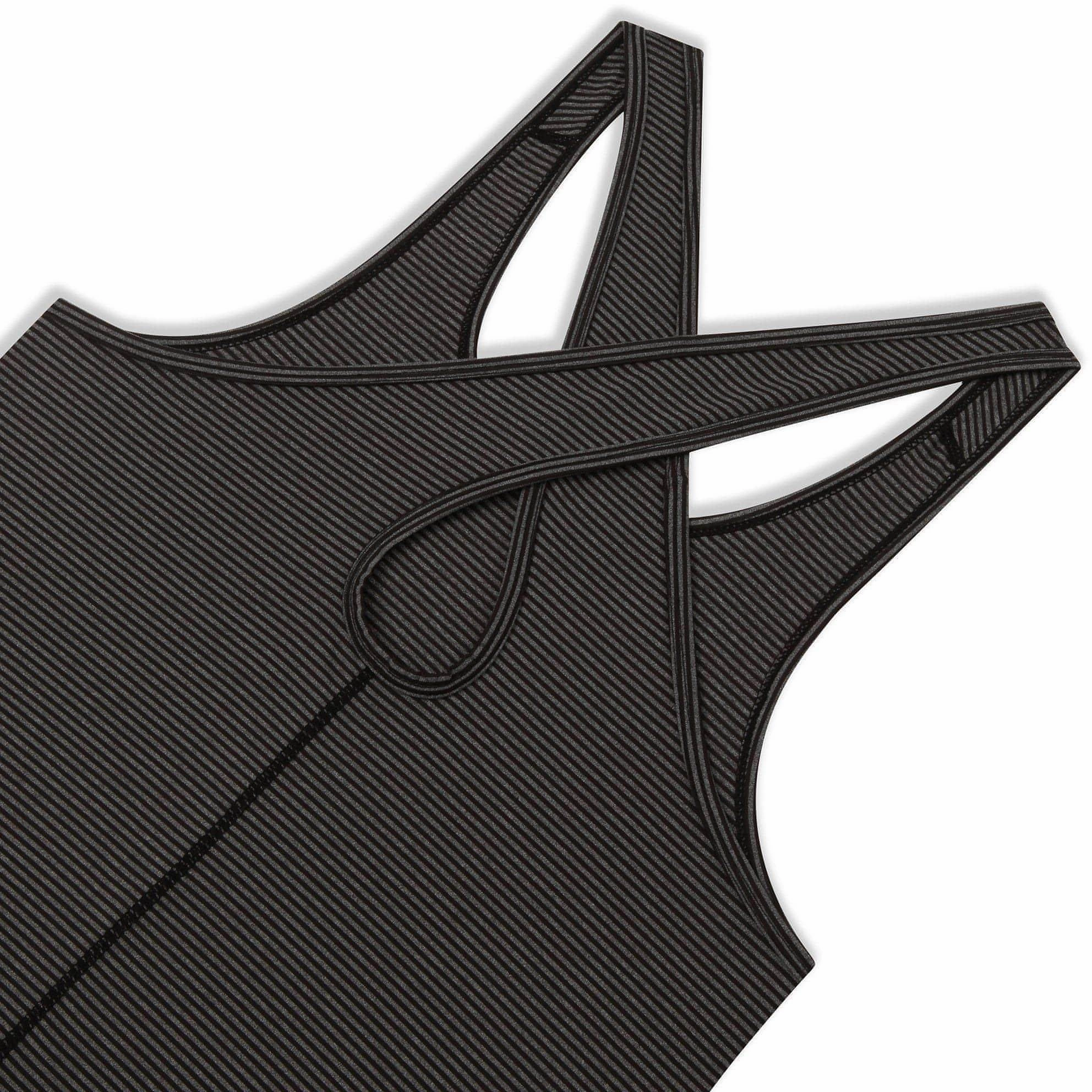 TCA Vista Cross Back Womens Running Vest Tank Top - Black mitten venue Makeup