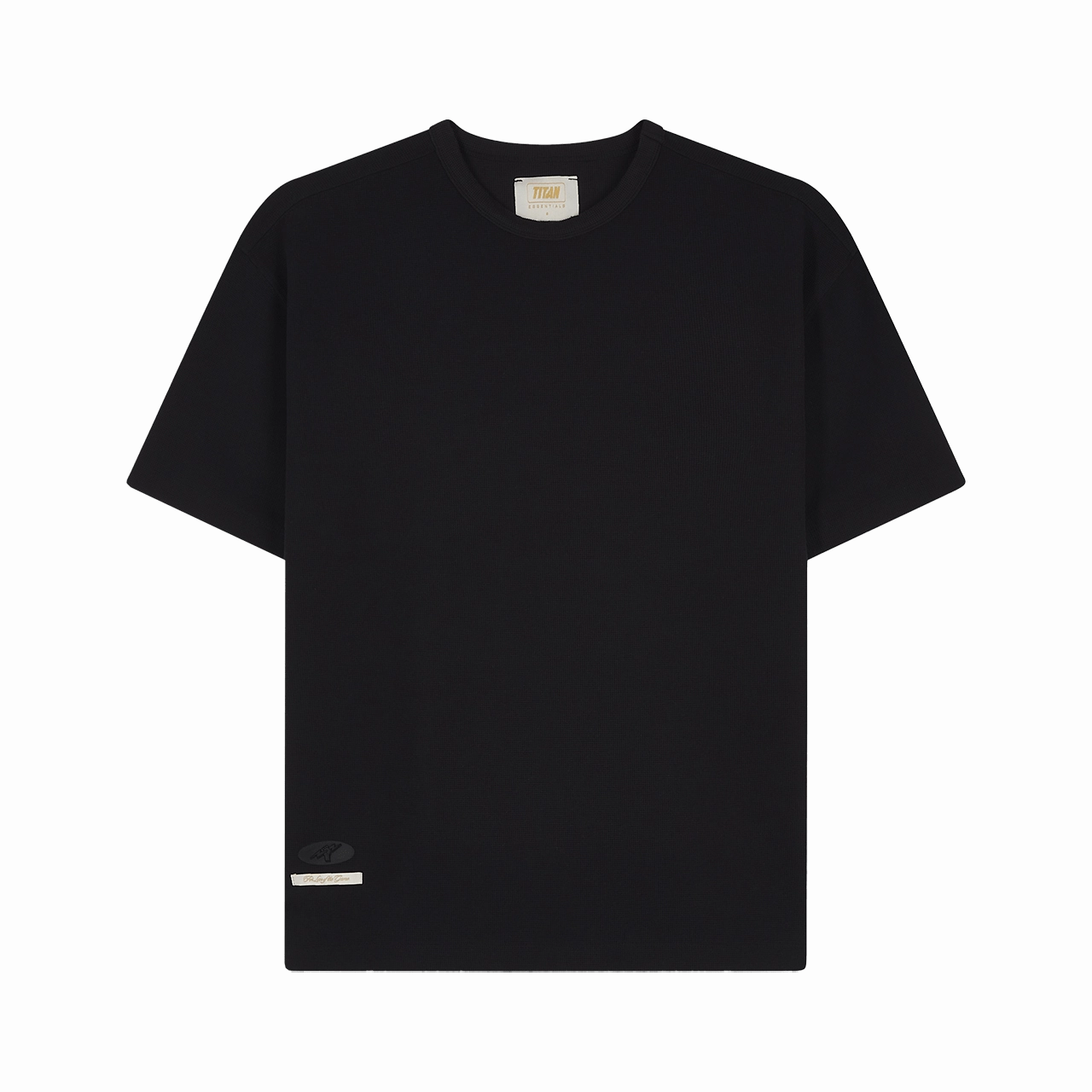Titan Essential Waffle Tee - Black Removable parts