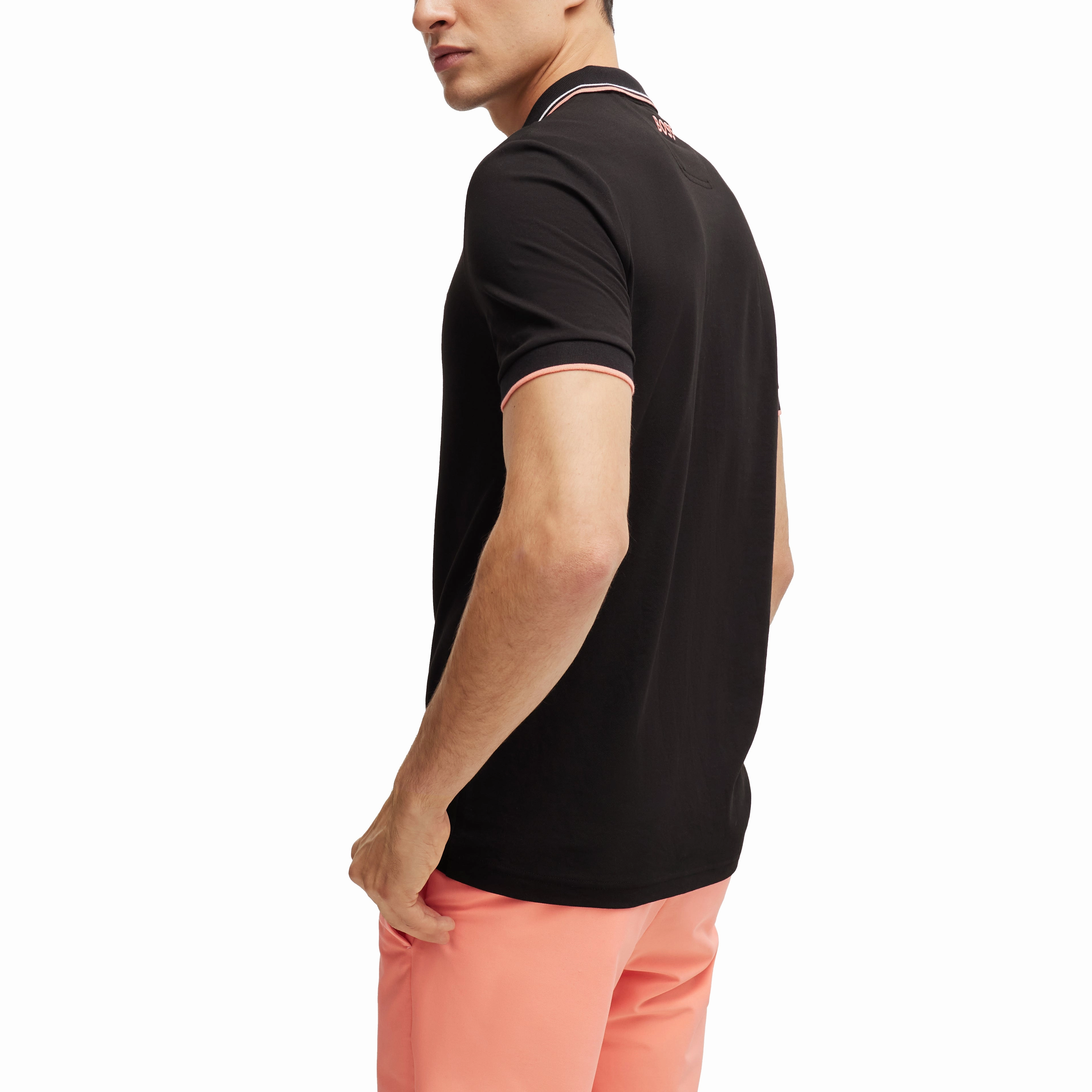 BOSS Paddy Pro Golf Shirt - Charcoal Club Event Compact Knit Structure