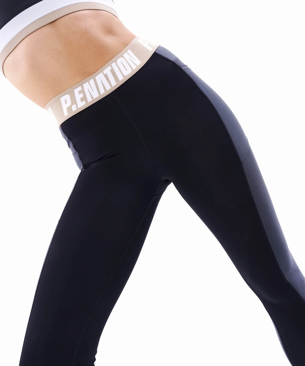 P.E Nation Terrain Legging (Black) Crystal Soul elastic waistband