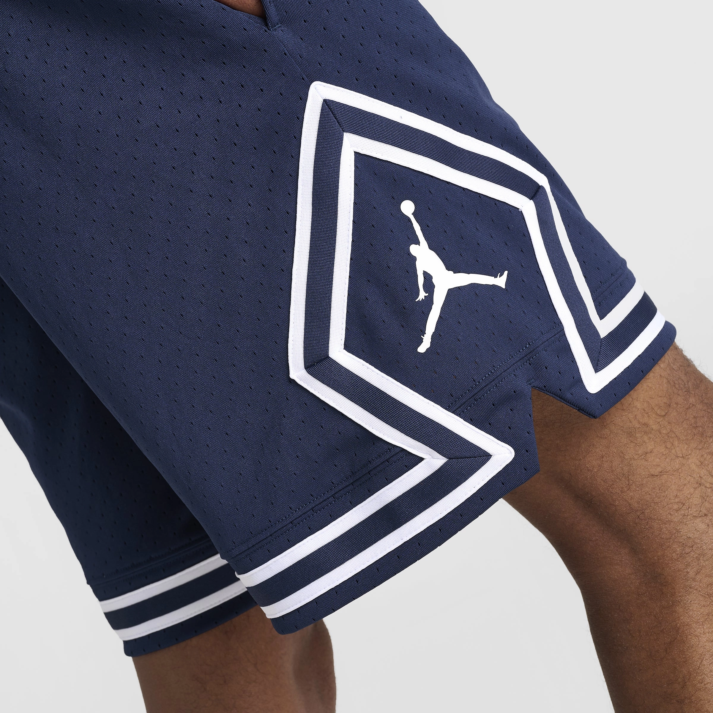 Jordan Dri-FIT Sport Mesh Shorts Midnight Navy / White - White Convertible Length Gym Wear