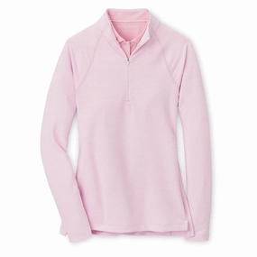 Breathable Comfort Peter Millar Women's Women's Women's Sugar Stripe Perth 1/4 Midlayer - Palmer Pink