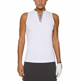 Breathable fabric J.Lindeberg Women's Leya Sleeveless Golf Shirt - White