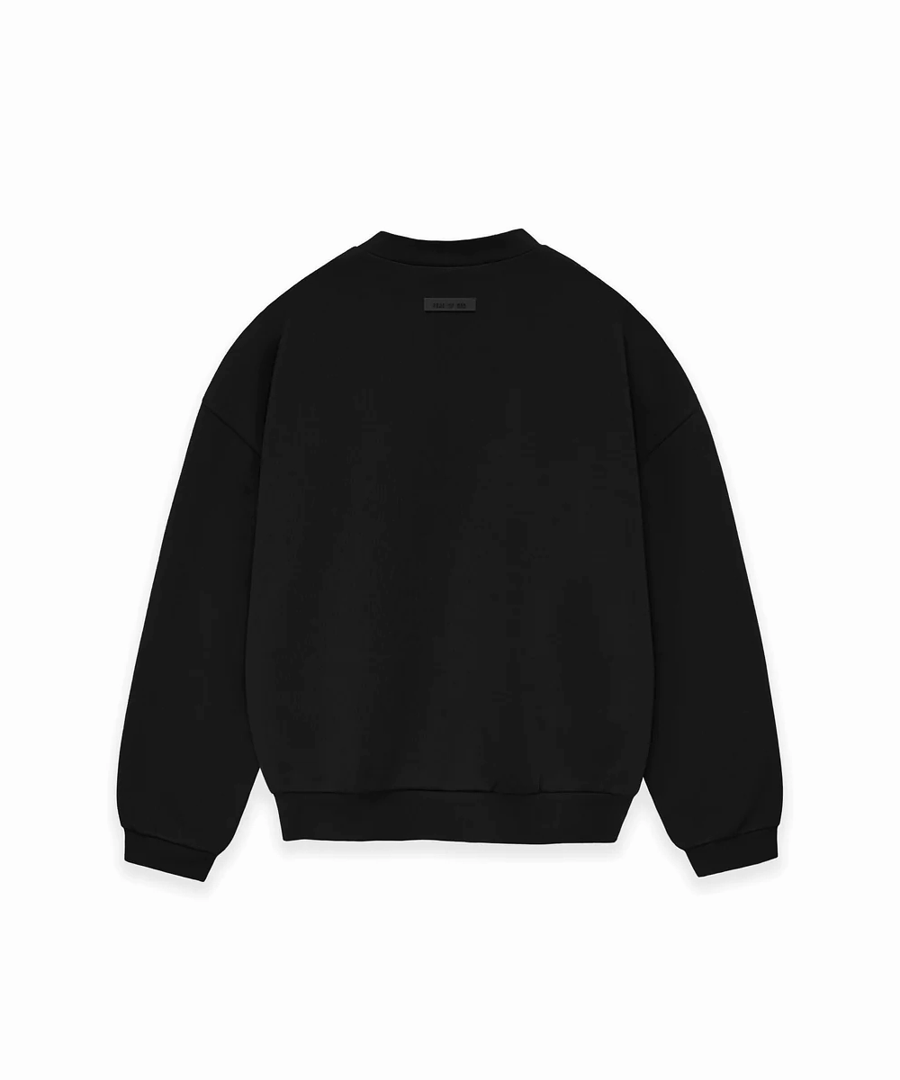 FlexibleCollar Antibacterial Treatment Fear Of God ESSENTIALS Crewneck FW23 (Jet Black)