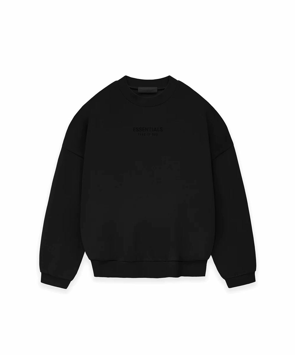 Fear Of God ESSENTIALS Crewneck FW23 (Jet Black) Shimmer Core