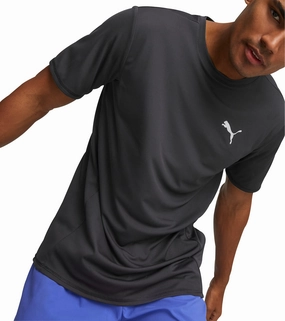 Puma Favourite Short Sleeve Mens Running Top - Black Holiday Outfit Style