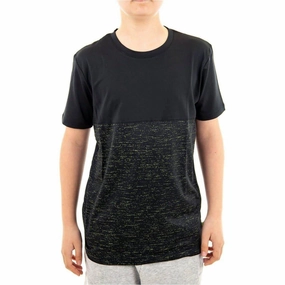 NoSideSeam More Mile Boys Short Sleeve Running Top - Black