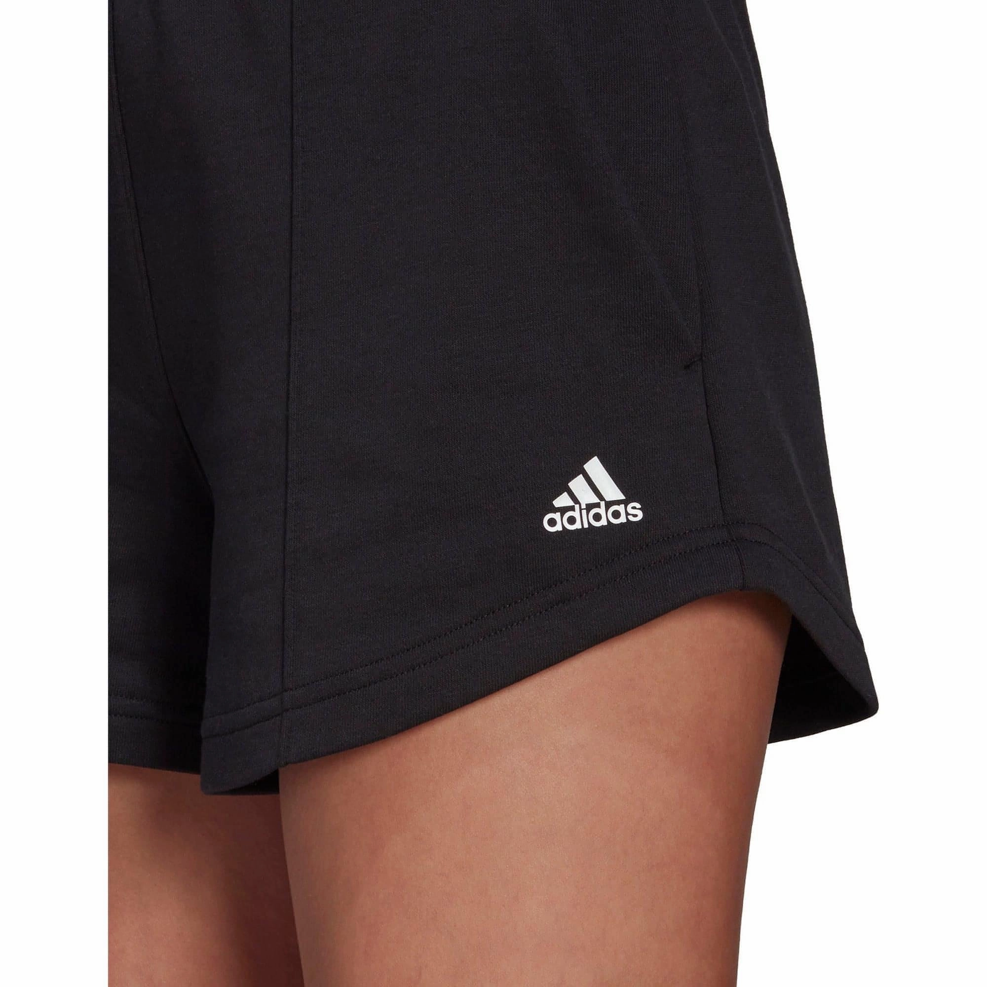 adidas Hyperglam French Terry Womens Training Shorts - Black Running Shorts tall size