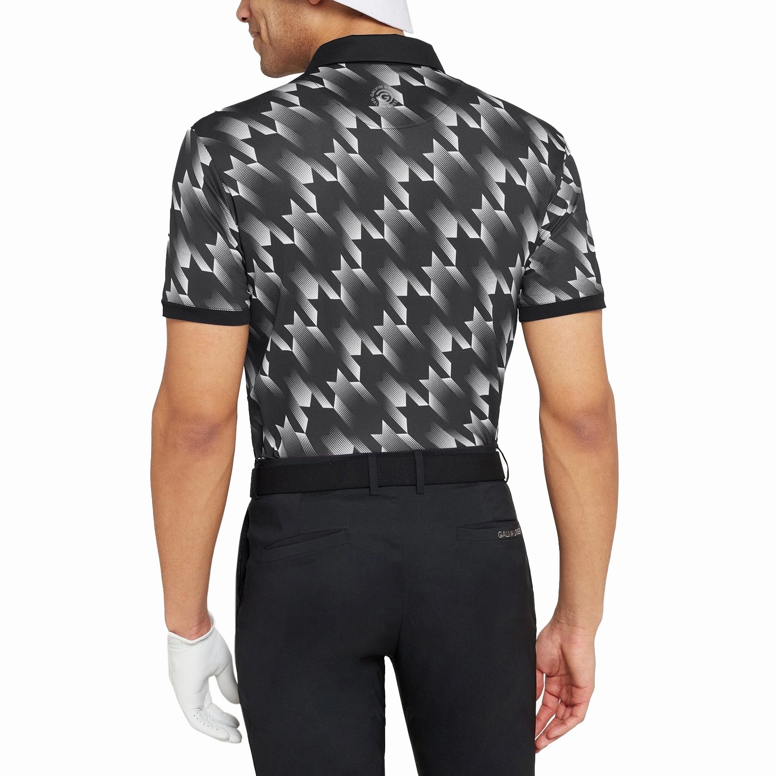 Seamless Shoulder Galvin Green Miles Breathable Golf Polo Shirt - Black/White