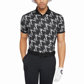 Galvin Green Miles Breathable Golf Polo Shirt - Black/White Heather Effect Weaving