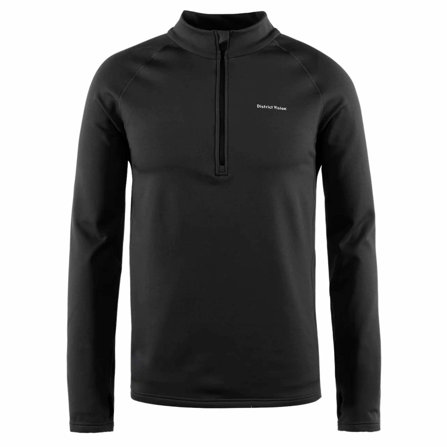 Men's Half Zip Grid Fleece Black DoubleLayered Collar Group Mood
