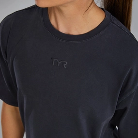 TYR Unisex Garment-Dyed Oversized Tee Street Casual Look Sporty Style Wear