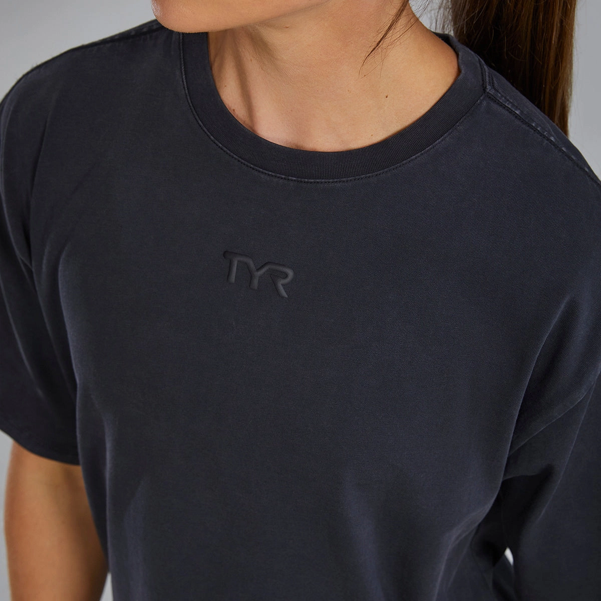TYR Unisex Garment-Dyed Oversized Tee Street Casual Look Sporty Style Wear