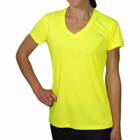 Holiday Casual Chic Comfort Wear More Mile M-Tech Dry Girls Short Sleeve Running Top - Yellow